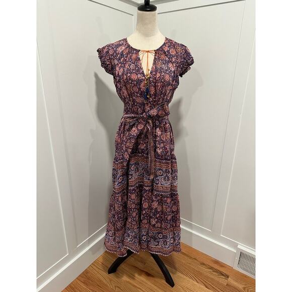 Bell by Alicia Bell Silk Blend Midi Dress Size L - Picture 1 of 7